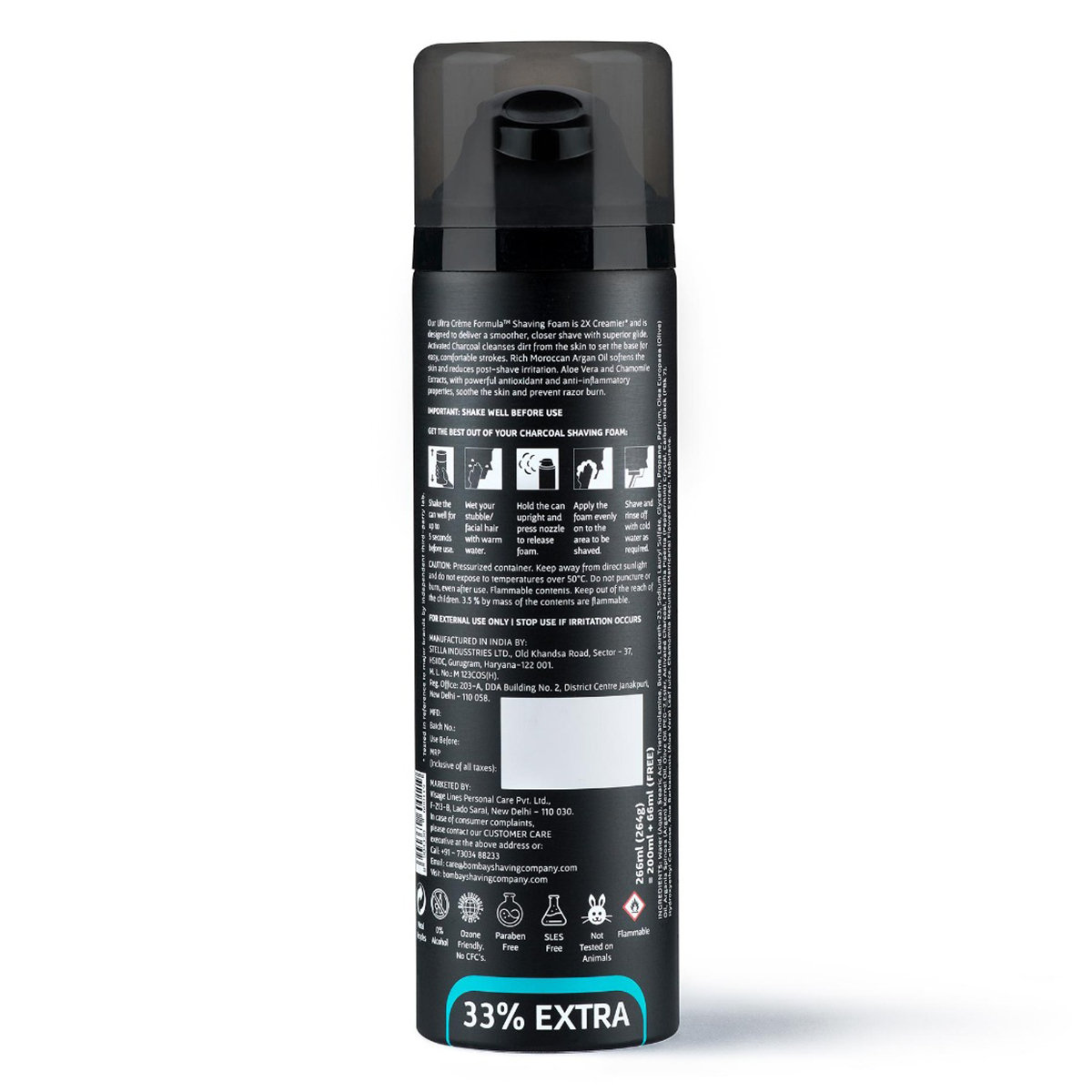 Bombay Shaving Company Charcoal Shaving Foam, 266 ml, Pack of 1 Bombay Shaving Company Charcoal Shaving Foam, 266 ml, Pack of 1