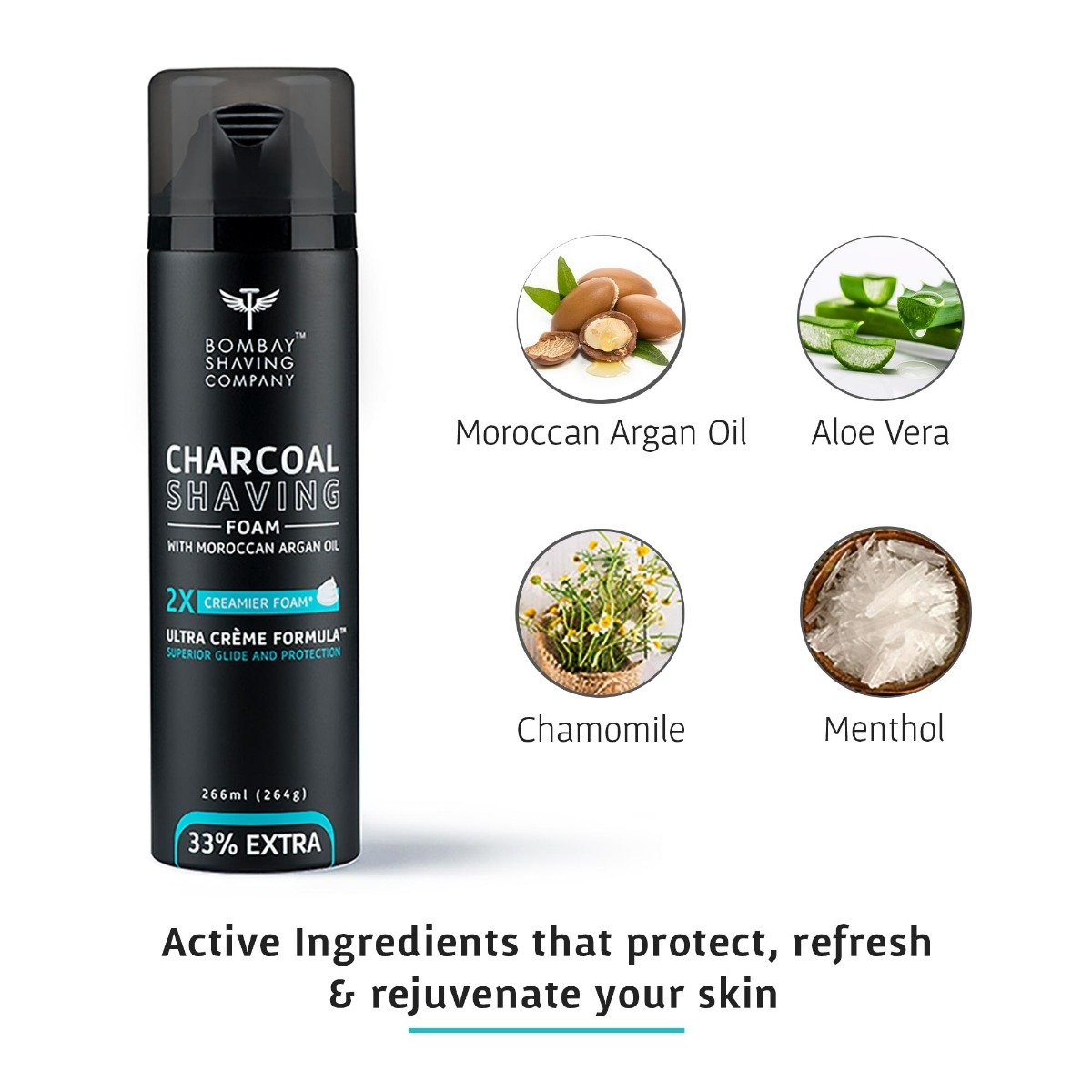 Bombay Shaving Company Charcoal Shaving Foam, 266 ml, Pack of 1 Bombay Shaving Company Charcoal Shaving Foam, 266 ml, Pack of 1