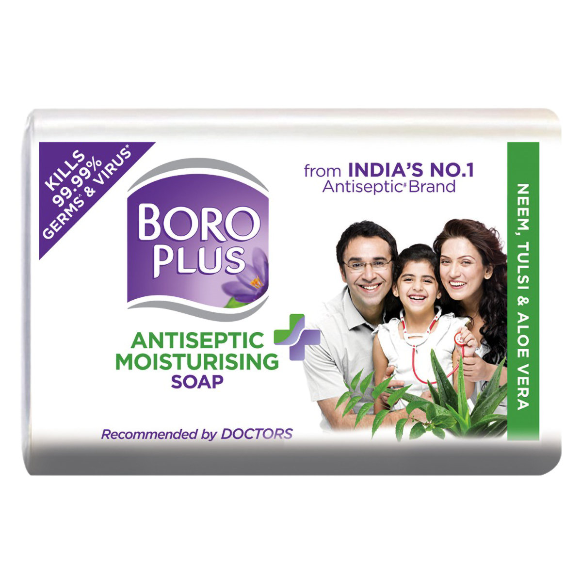 Boroplus Antiseptic + Moisturising Neem, Tulsi & Aloe Vera Soap 75 gm | Kills 99.99% Germs & Viruses | Keeps Skin Soft & Moisturised, Pack of 1 Boroplus Antiseptic + Moisturising Neem, Tulsi & Aloe Vera Soap 75 gm | Kills 99.99% Germs & Viruses | Keeps Skin Soft & Moisturised, Pack of 1