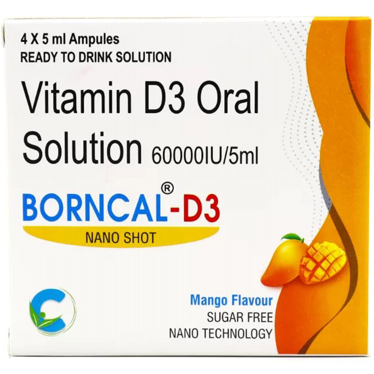 Borncal-D3 60K Sugar Free Nano Shot Solution 5 ml, Pack of 1 SOLUTION Borncal-D3 60K Sugar Free Nano Shot Solution 5 ml, Pack of 1 SOLUTION