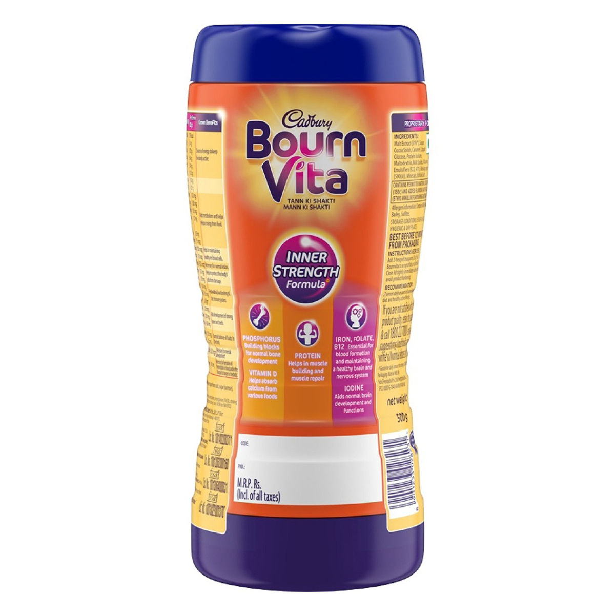 Cadbury Bournvita Nutrition Powder 500 gm Jar | Inner Strength Formula | For Strong Bones, Muscle & Active Brain | Nutritional Drink For Kids, Pack of 1 Cadbury Bournvita Nutrition Powder 500 gm Jar | Inner Strength Formula | For Strong Bones, Muscle & Active Brain | Nutritional Drink For Kids, Pack of 1
