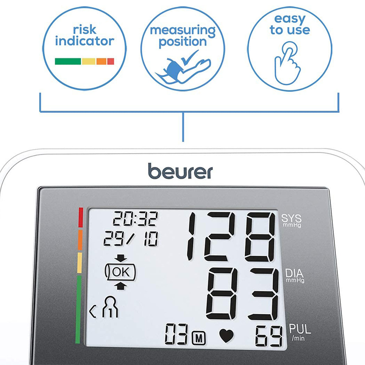 Beurer BM 27 Upper Arm Blood Pressure Monitor with Cuff Position Control, 1 Count, Pack of 1 Beurer BM 27 Upper Arm Blood Pressure Monitor with Cuff Position Control, 1 Count, Pack of 1