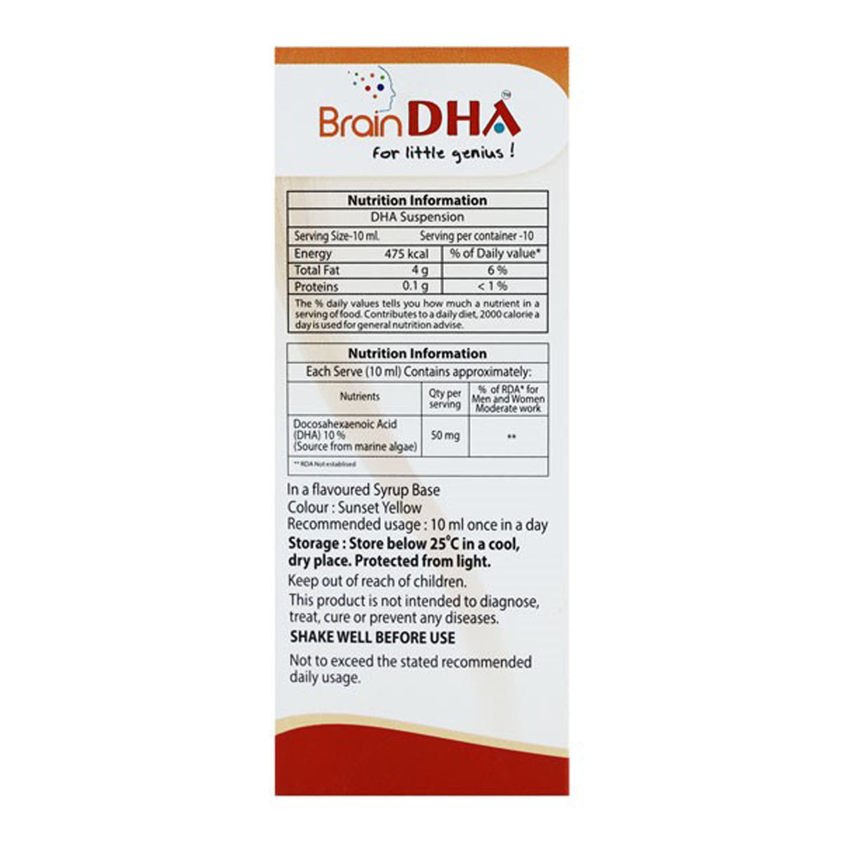 Brain DHA Suspension 100 ml, Pack of 1 SUSPENSION Brain DHA Suspension 100 ml, Pack of 1 SUSPENSION