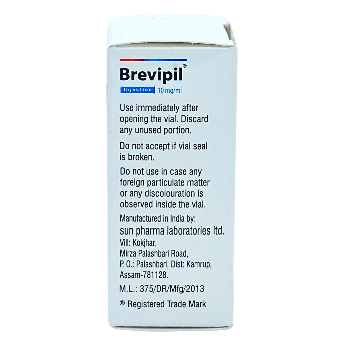 BREVIPIL 10MG INJECTION 5ML, Pack of 1 INJECTION BREVIPIL 10MG INJECTION 5ML, Pack of 1 INJECTION
