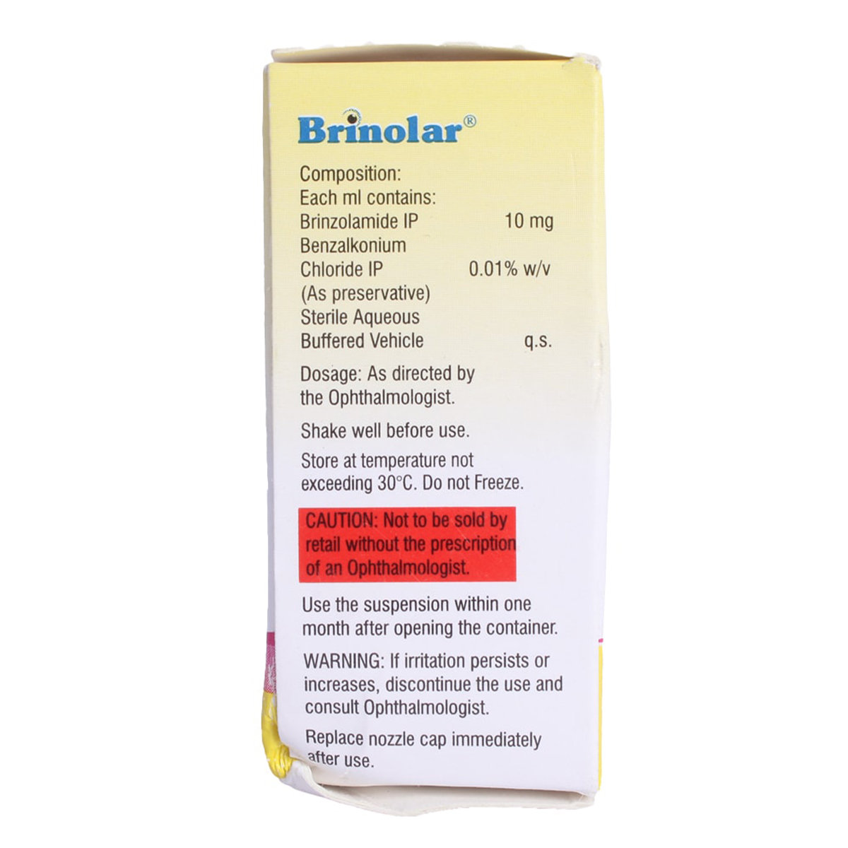 Brinolar 1% Eye Drops 5 ml, Pack of 1 Eye Drops Brinolar 1% Eye Drops 5 ml, Pack of 1 Eye Drops