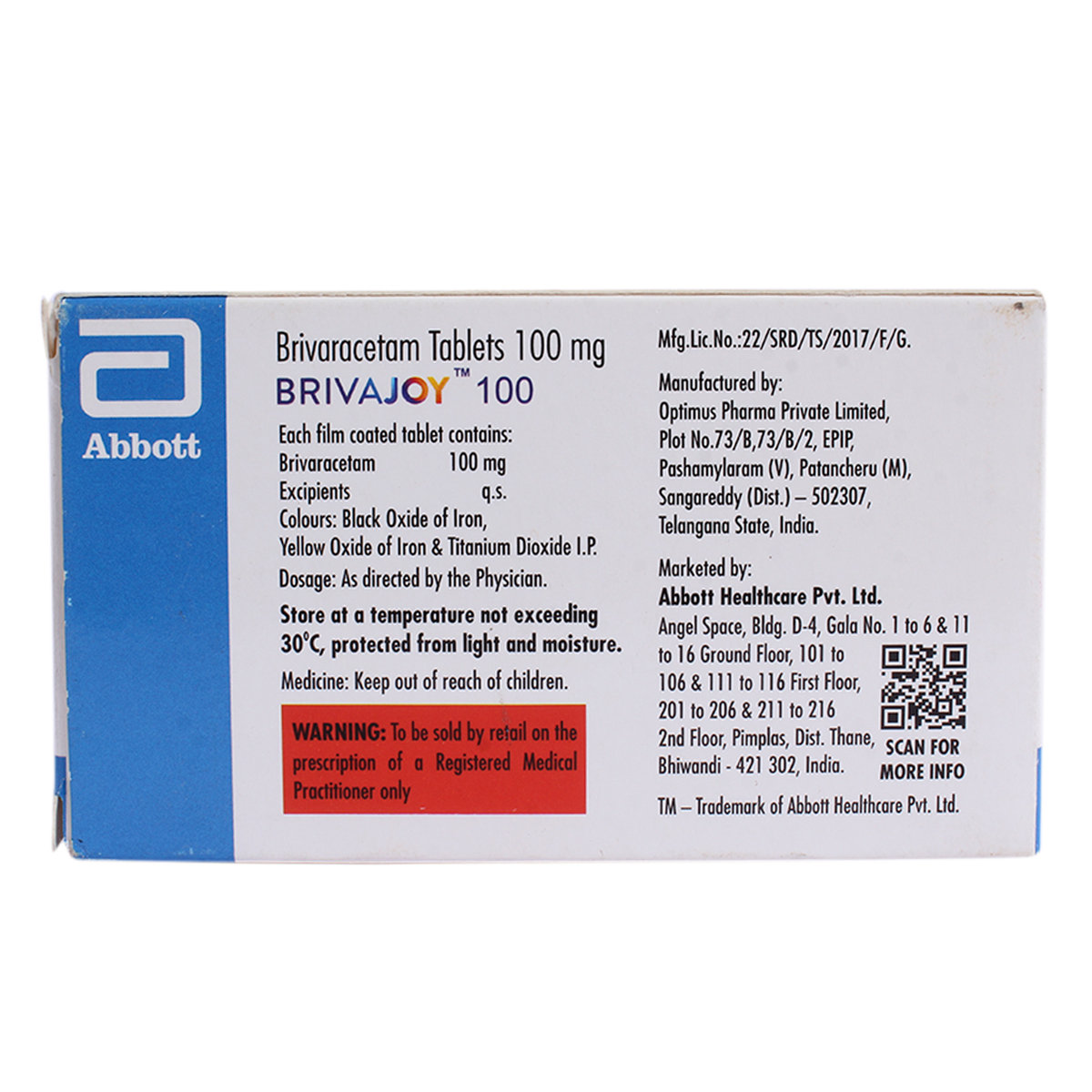 Brivajoy 100 Tablet 14's, Pack of 14 TABLETS Brivajoy 100 Tablet 14's, Pack of 14 TABLETS