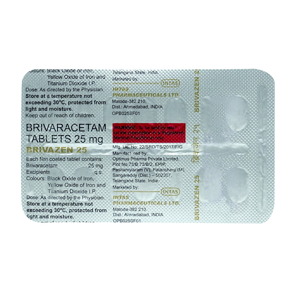 Brivazen 25 Tablet 10's, Pack of 10 TABLETS Brivazen 25 Tablet 10's, Pack of 10 TABLETS
