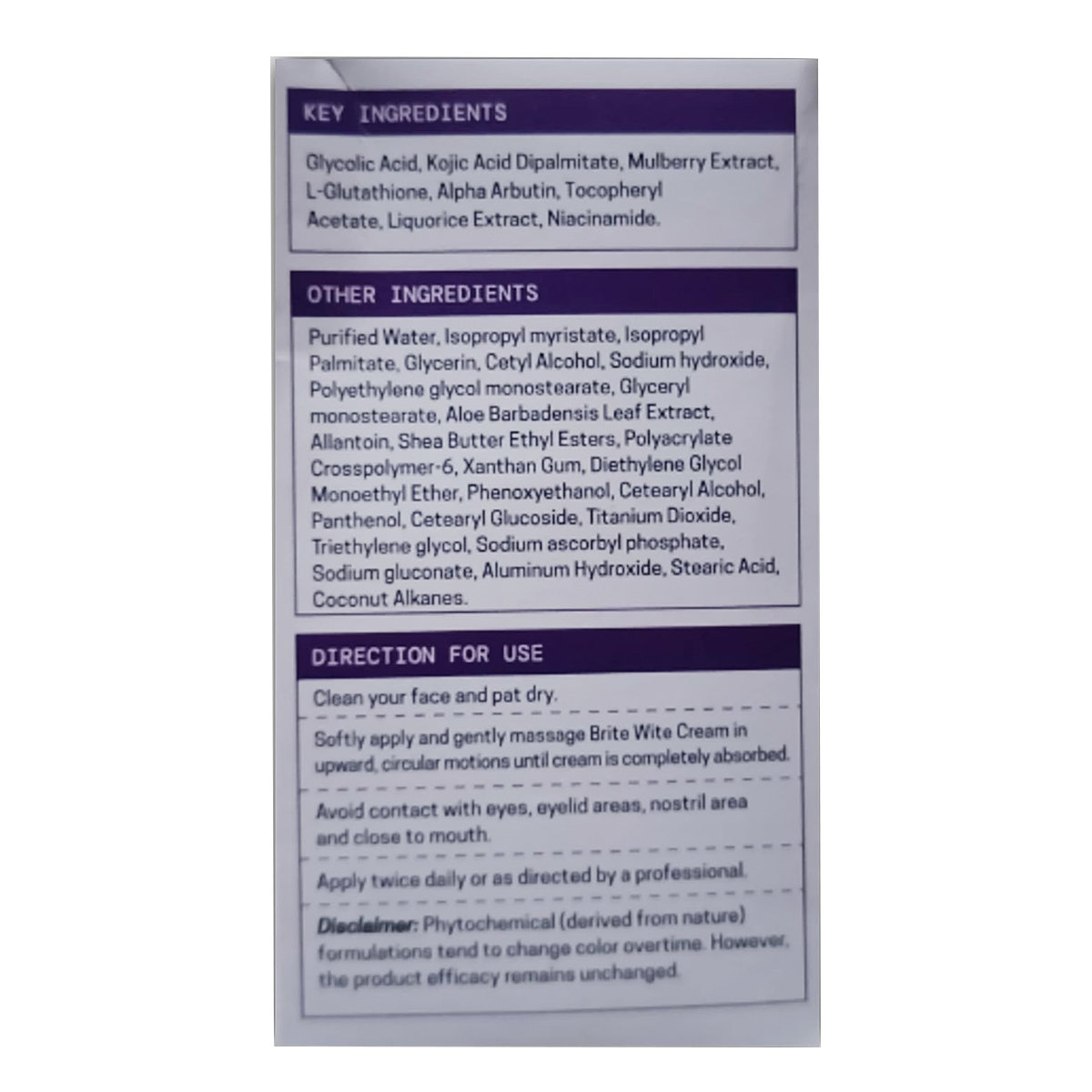 Brite Wite Skin Brightening & Lightening Cream 30 gm, Pack of 1 Brite Wite Skin Brightening & Lightening Cream 30 gm, Pack of 1