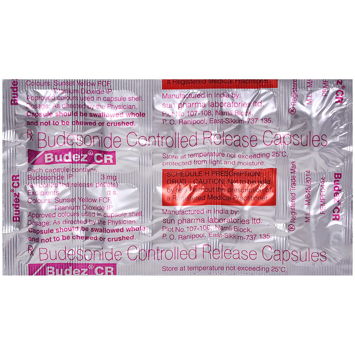 Budez CR Capsule 10's, Pack of 10 CAPSULES Budez CR Capsule 10's, Pack of 10 CAPSULES