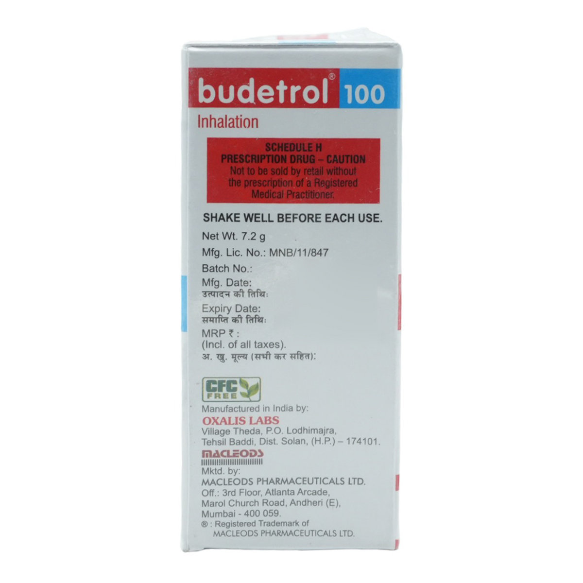 Budetrol 100 Inhaler 120 mdi, Pack of 1 INHALER Budetrol 100 Inhaler 120 mdi, Pack of 1 INHALER
