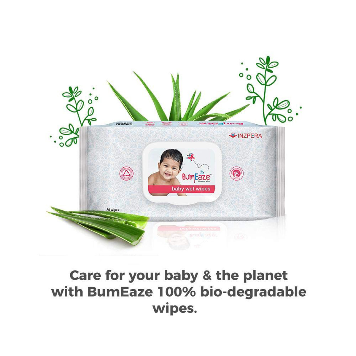 BumEaze Baby Wet Wipes, 80 Count, Pack of 1 BumEaze Baby Wet Wipes, 80 Count, Pack of 1