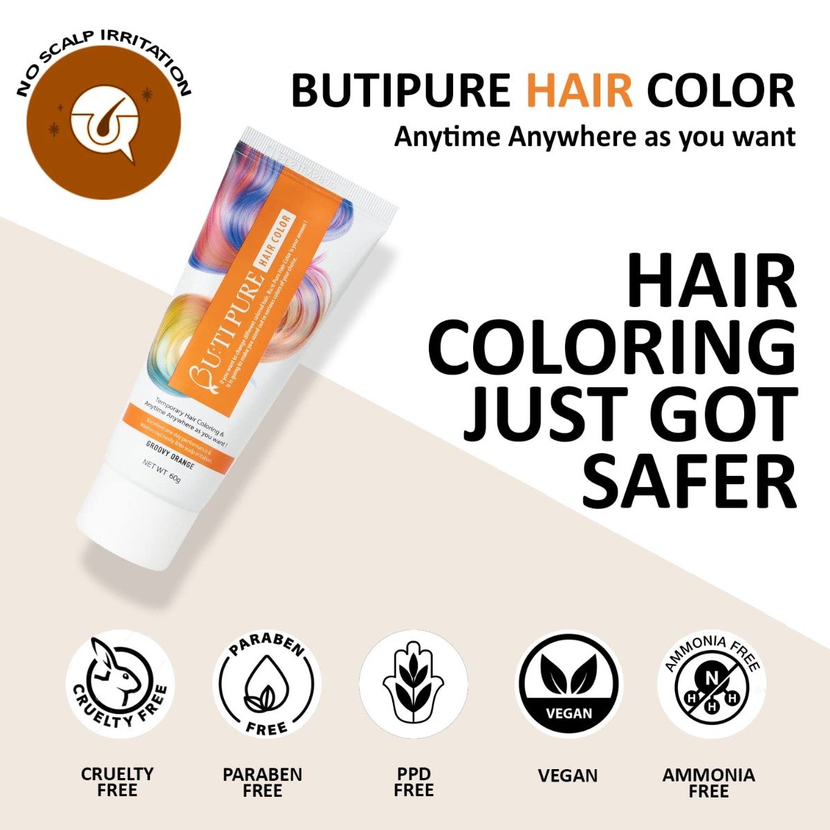 Butipure Groovy Orange Hair Colour, 60 gm, Pack of 1 Butipure Groovy Orange Hair Colour, 60 gm, Pack of 1