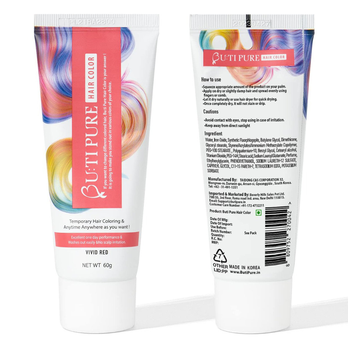 Butipure Vivid Red Hair Colour, 60 gm, Pack of 1 Butipure Vivid Red Hair Colour, 60 gm, Pack of 1