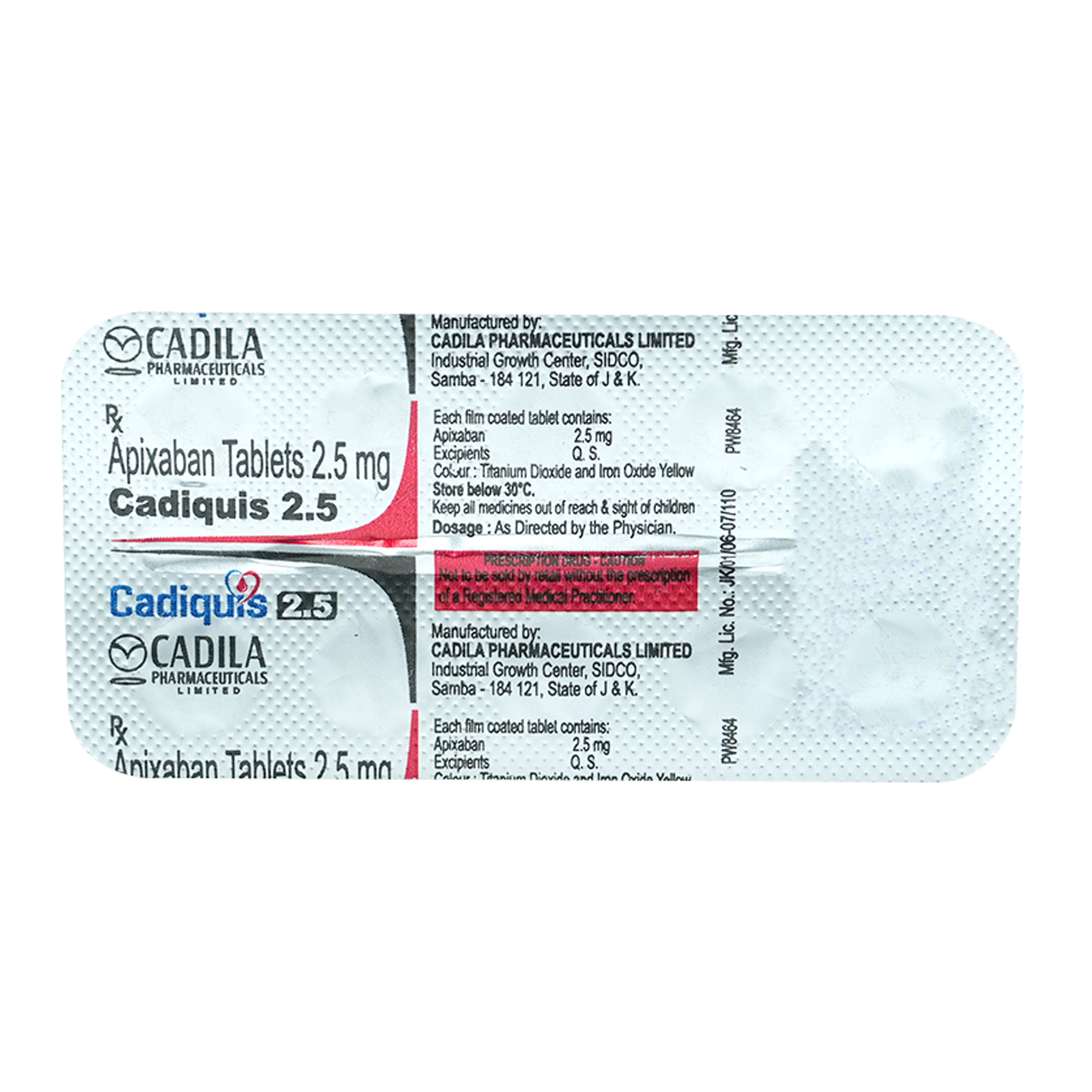 Cadiquis 2.5 Tablet 10's, Pack of 10 TABLETS Cadiquis 2.5 Tablet 10's, Pack of 10 TABLETS