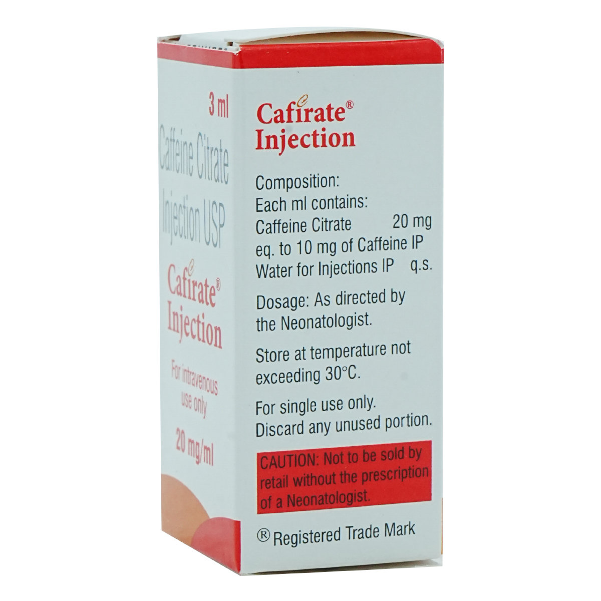 CAFIRATE 20MG INJECTION 3ML , Pack of 1 Injection CAFIRATE 20MG INJECTION 3ML , Pack of 1 Injection