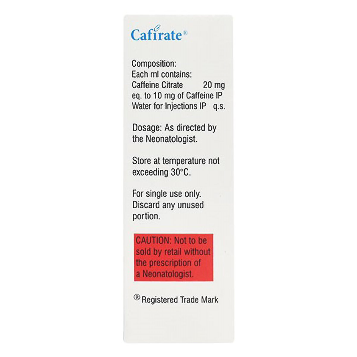 CAFIRATE SOLUTION 1.5ML, Pack of 1 Solution CAFIRATE SOLUTION 1.5ML, Pack of 1 Solution