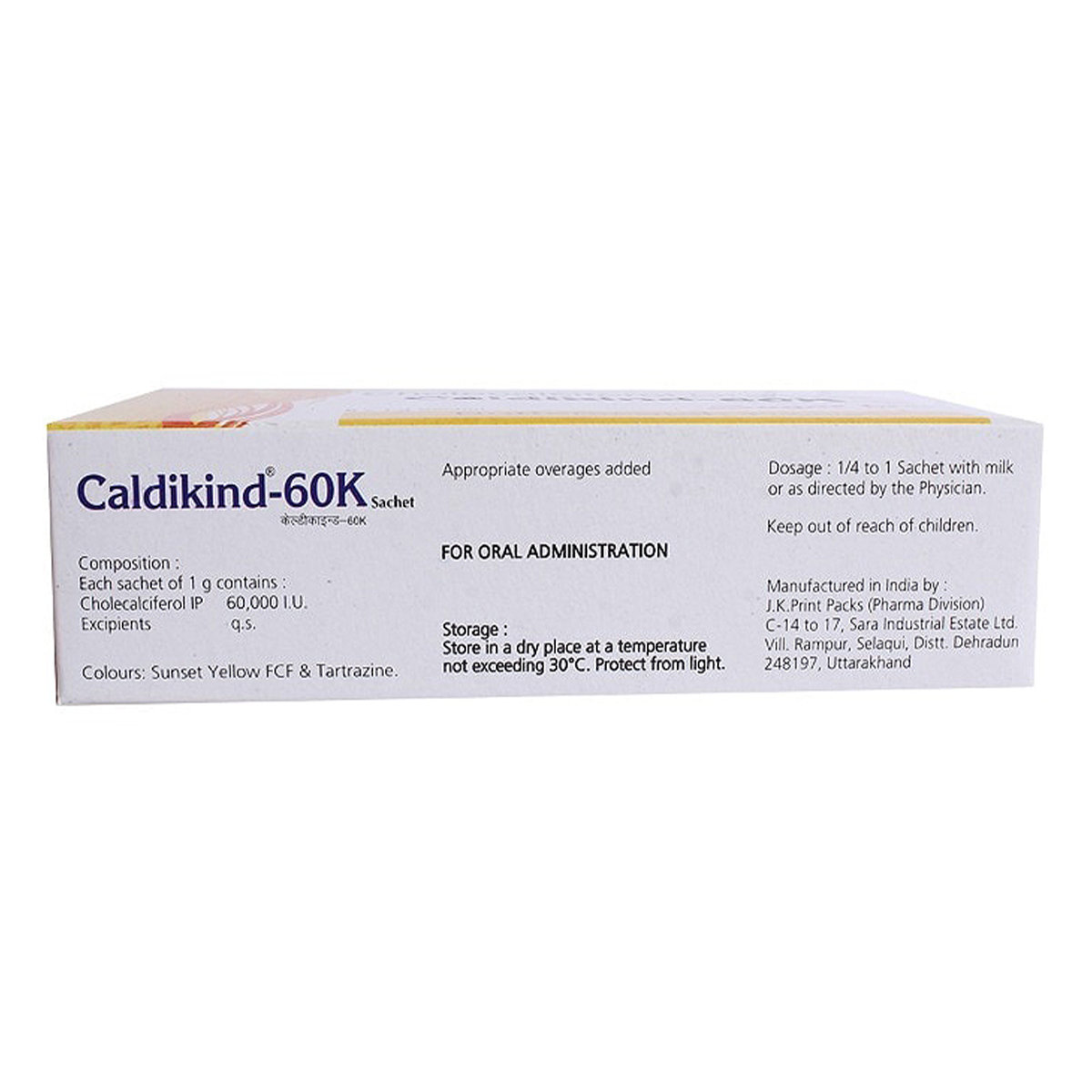 Caldikind-60K Sugar Free Butterscotch Sachet 1 gm, Pack of 1 Caldikind-60K Sugar Free Butterscotch Sachet 1 gm, Pack of 1