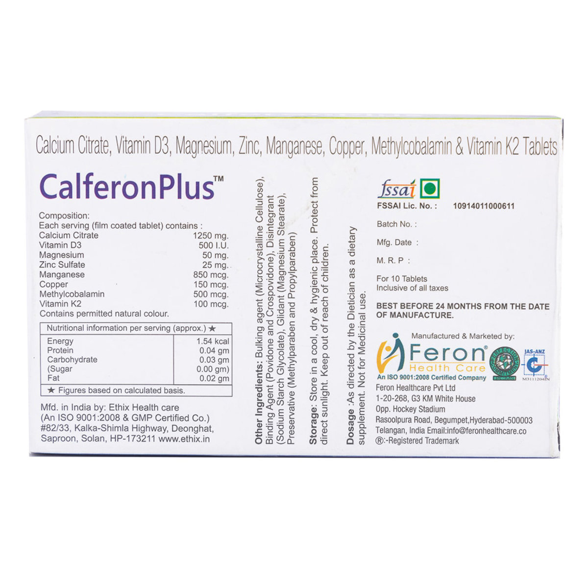 Calferon Plus Tablet 10's, Pack of 10 Calferon Plus Tablet 10's, Pack of 10