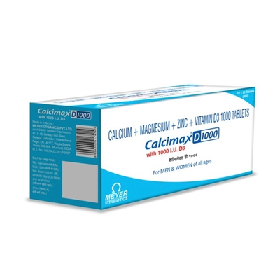 Calcimax D 1000 Tablet 30's, Pack of 30 TABLETS