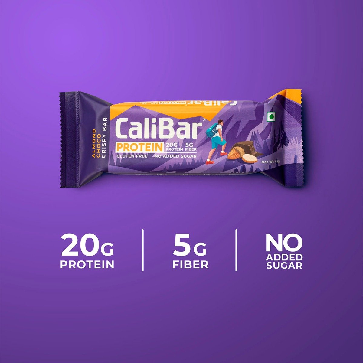 Calibar Protein Almond Choco Crispy Bar, 65 gm, Pack of 1 Calibar Protein Almond Choco Crispy Bar, 65 gm, Pack of 1