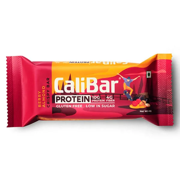 Calibar Protein Berry Almond Crispy Bar, 40 gm, Pack of 1
