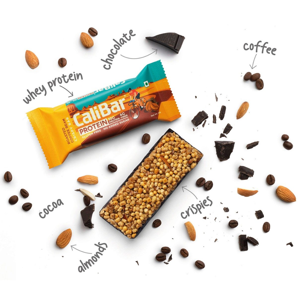 Calibar Protein Roasted Coffee Bean Crispy Bar, 40 gm, Pack of 1 Calibar Protein Roasted Coffee Bean Crispy Bar, 40 gm, Pack of 1