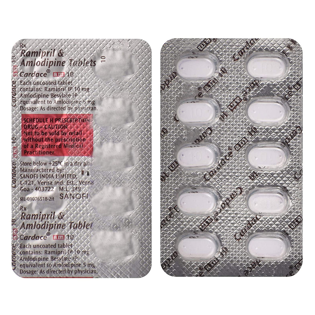 Buy Cardace AM 10 mg/5 mg Tablet 10's Online