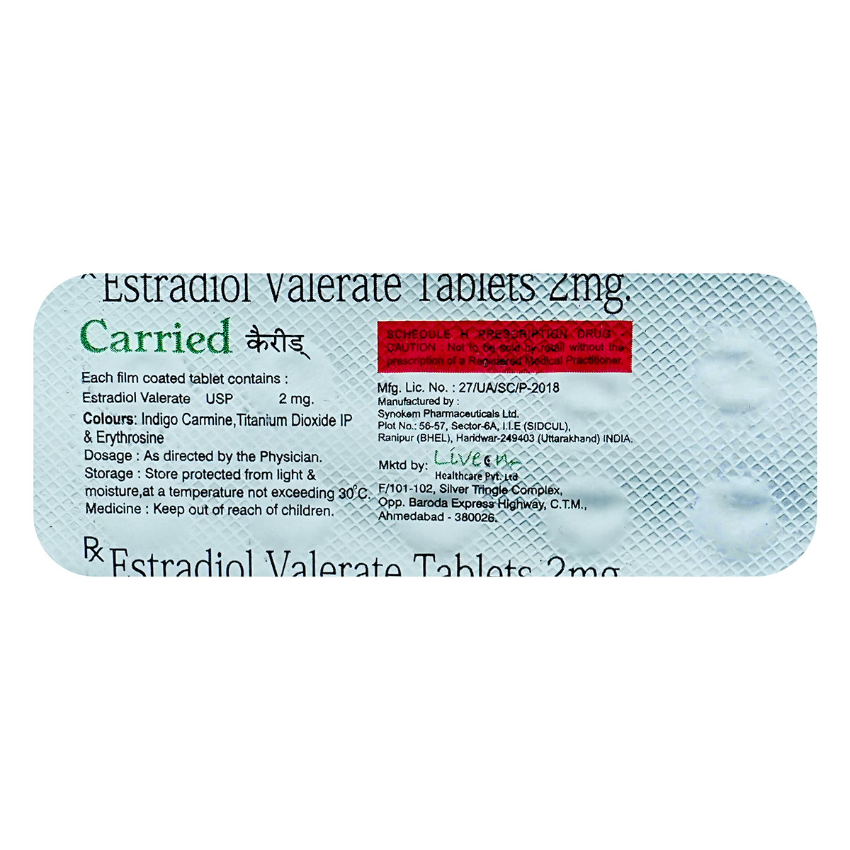 CARRIED TABLET, Pack of 10 TABLETS CARRIED TABLET, Pack of 10 TABLETS