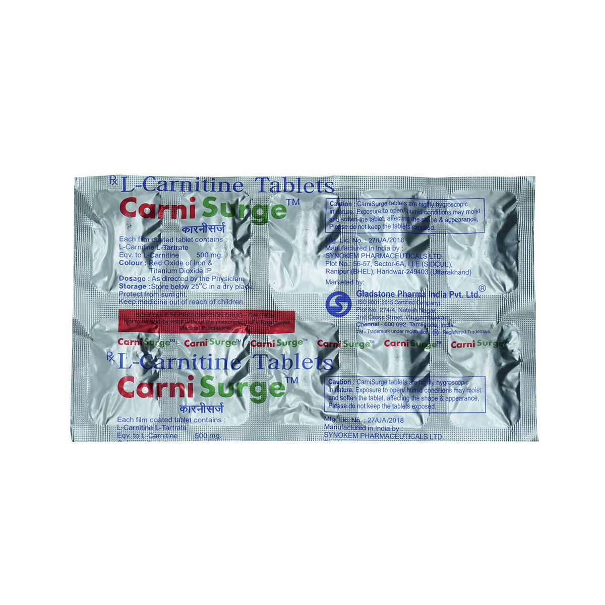 Carnisurge 500 mg Tablet 10's, Pack of 10 TabletS Carnisurge 500 mg Tablet 10's, Pack of 10 TabletS