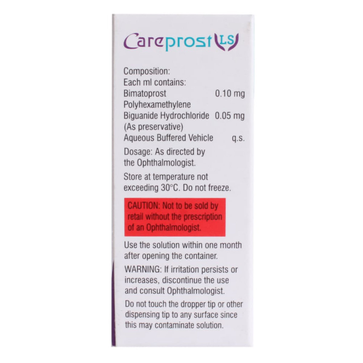 Careprost LS Eye Drops 3 ml, Pack of 1 EYE DROP Careprost LS Eye Drops 3 ml, Pack of 1 EYE DROP