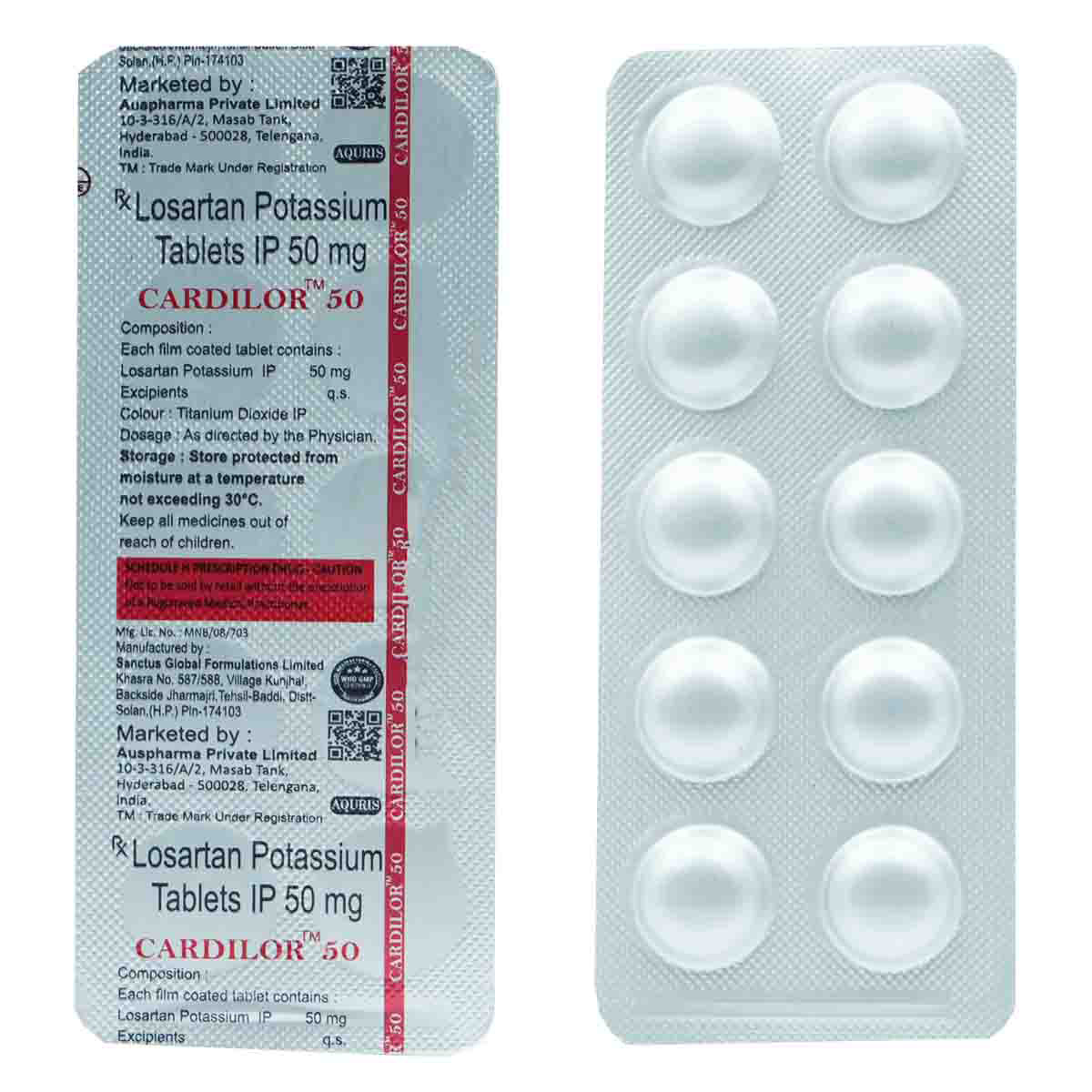 Cardilor 50 Tablet 10's, Pack of 10 TabletS Cardilor 50 Tablet 10's, Pack of 10 TabletS