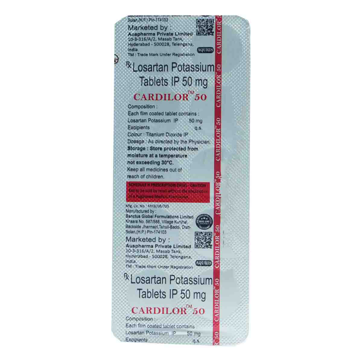 Cardilor 50 Tablet 10's, Pack of 10 TabletS Cardilor 50 Tablet 10's, Pack of 10 TabletS