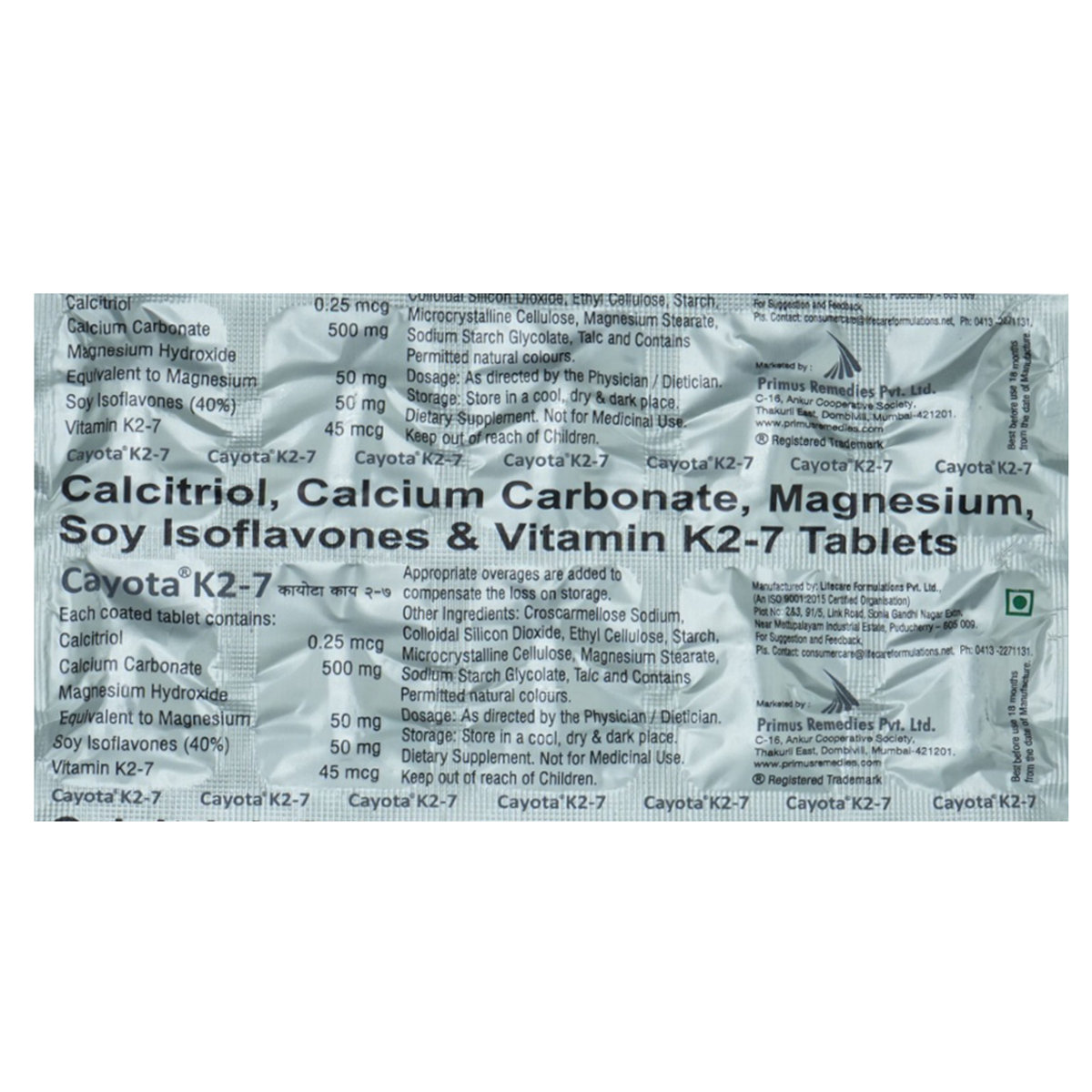 Buy Cayota K2-7 Tablet 10's Online