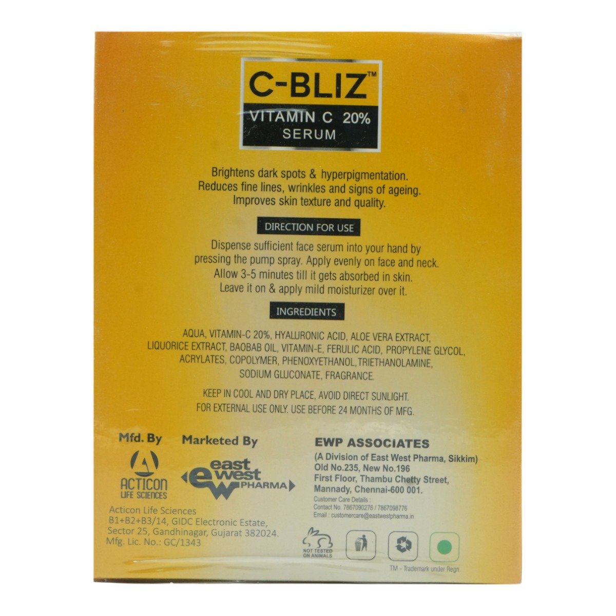 C-Bliz 20% Serum 20 ml, Pack of 1 C-Bliz 20% Serum 20 ml, Pack of 1