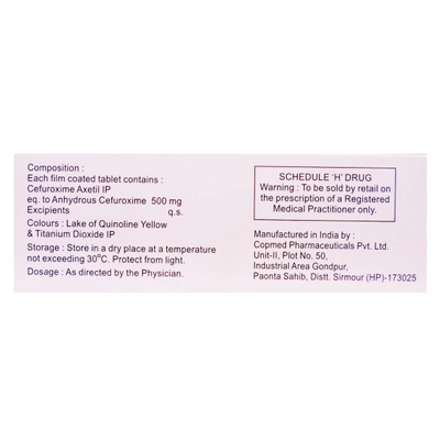 Cefakind-500 Tablet 10's, Pack of 10 TABLETS