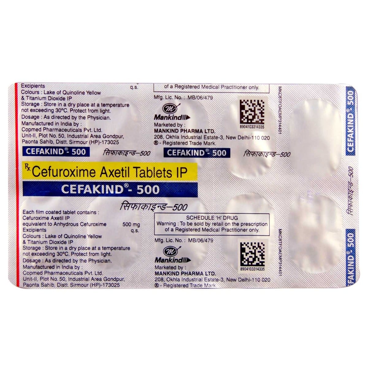 Cefakind-500 Tablet 10's, Pack of 10 TABLETS Cefakind-500 Tablet 10's, Pack of 10 TABLETS