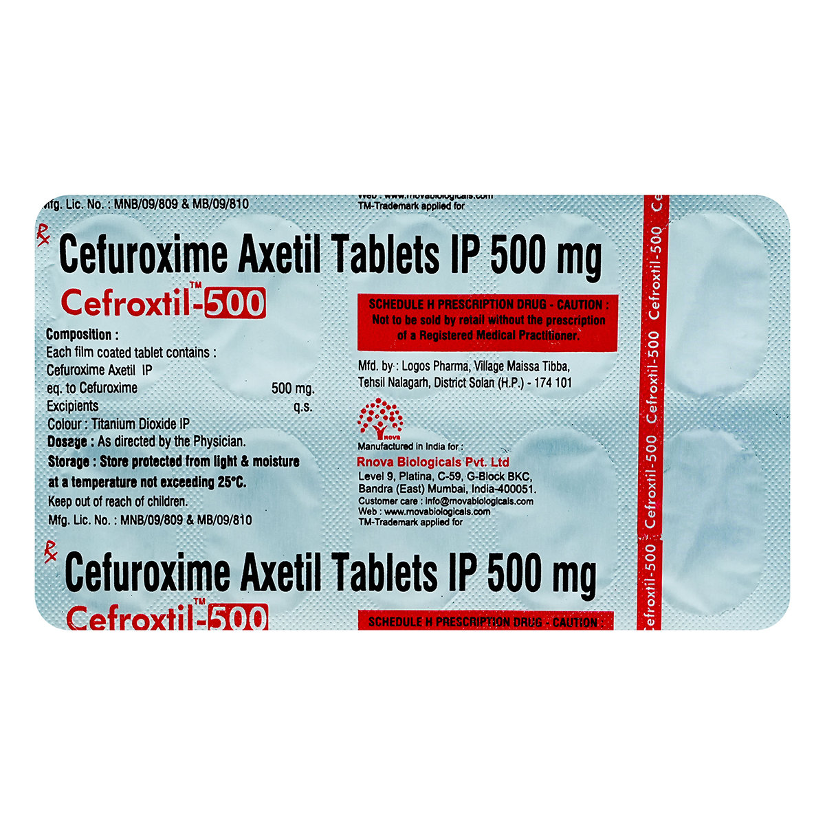 Cefroxtil-500 Tablet 10's, Pack of 10 TABLETS Cefroxtil-500 Tablet 10's, Pack of 10 TABLETS