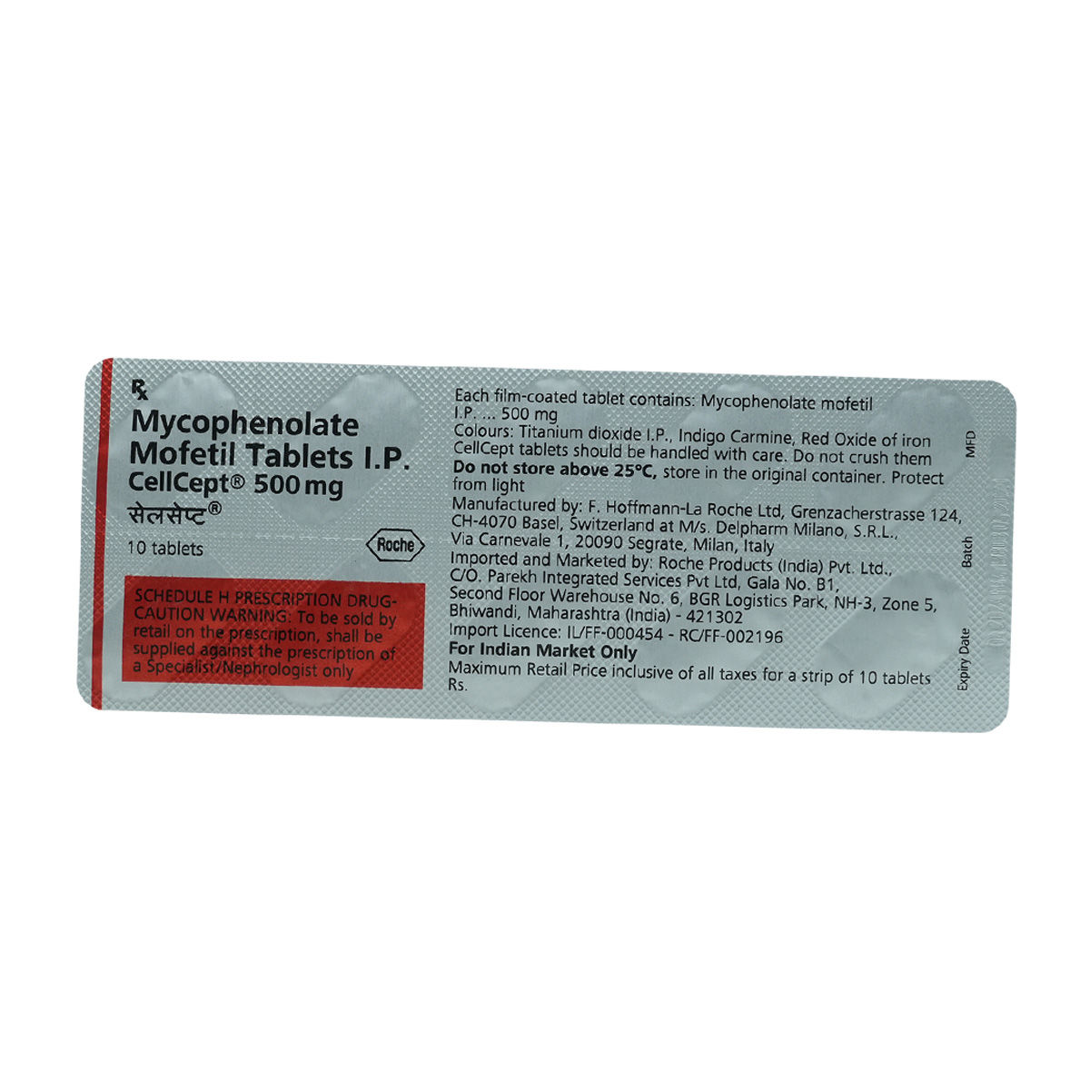 Buy Cellcept 500 mg Tablet 10's Online