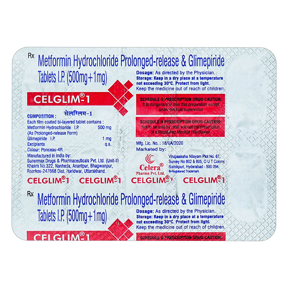Celglim 1mg Tablet 10's, Pack of 10 TABLETS Celglim 1mg Tablet 10's, Pack of 10 TABLETS