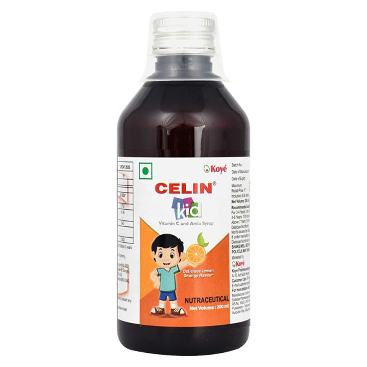 Buy Celin Kid Lemon Orange Syrup 100 ml Online