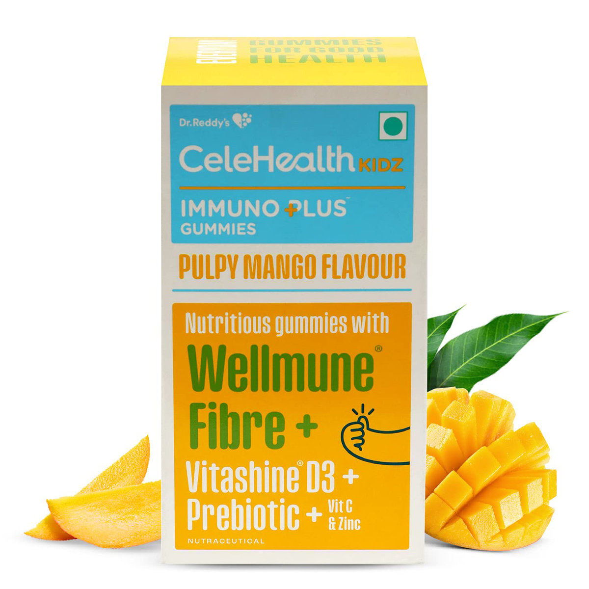 Celehealth Kidz Immuno Plus Pulpy Mango Flavour Gummies 30's, Pack of 1 Celehealth Kidz Immuno Plus Pulpy Mango Flavour Gummies 30's, Pack of 1