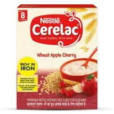 Nestle Cerelac Baby Cereal with Milk Wheat Apple Cherry (From 8 to 12 Months) Powder, 300 gm Refill Pack, Pack of 1