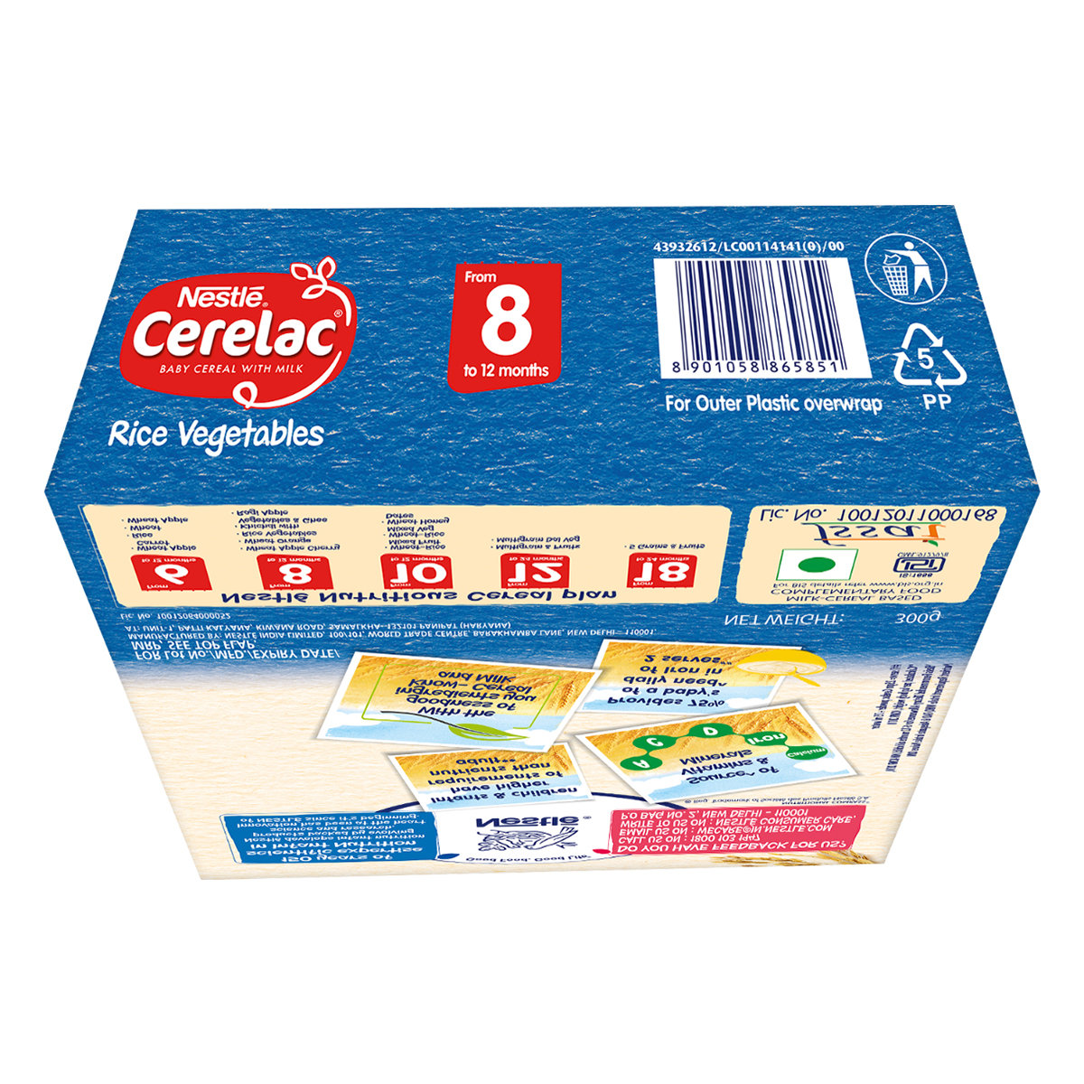 Nestle Cerelac Baby Cereal with Milk Rice Vegetables (From 8 to 12 Months) Powder, 300 gm Refill Pack, Pack of 1 Nestle Cerelac Baby Cereal with Milk Rice Vegetables (From 8 to 12 Months) Powder, 300 gm Refill Pack, Pack of 1