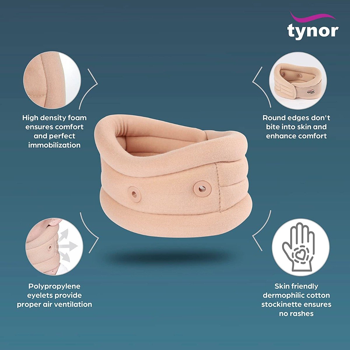 Tynor Cervical Collar Soft Medium, 1 Count, Pack of 1 Tynor Cervical Collar Soft Medium, 1 Count, Pack of 1