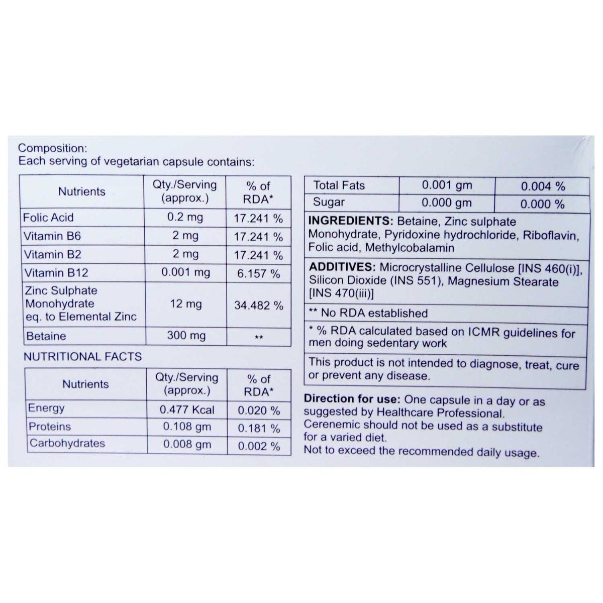 Cerenemic Capsule 10's, Pack of 10 Cerenemic Capsule 10's, Pack of 10