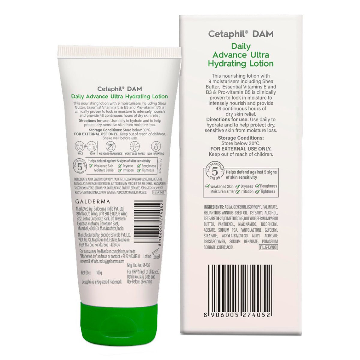 Cetaphil DAM Daily Advance Ultra Hydrating Lotion 100 gm | Shea Butter, Essentials Vitamin B3, Pro Vitamin B5 | Nourishes Skin for 48 hrs | Protect Moisture Loss For Continuously Dry, Sensitive Skin, Pack of 1 Cetaphil DAM Daily Advance Ultra Hydrating Lotion 100 gm | Shea Butter, Essentials Vitamin B3, Pro Vitamin B5 | Nourishes Skin for 48 hrs | Protect Moisture Loss For Continuously Dry, Sensitive Skin, Pack of 1