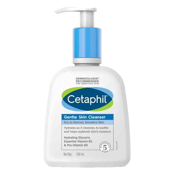 Cetaphil Gentle Skin Cleanser 250 ml | Hydrating Glycerine, Essential Vitamin B3, Pro Vitamin B5 | Hydrates Skin | For Dry To Normal, Sensitive Skin, Pack of 1