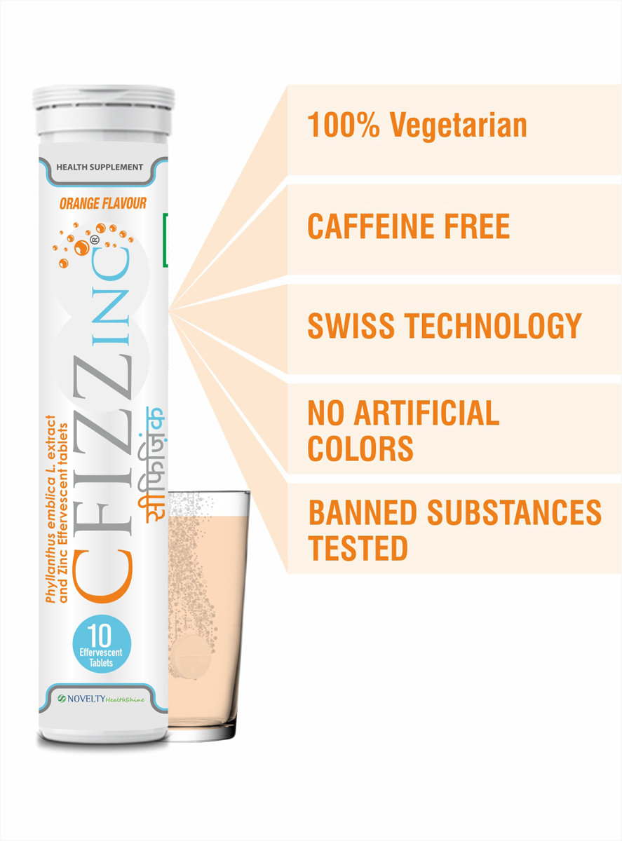 Cfizzinc Orange Flavour Effervescent Tablets 10's, Pack of 10 Cfizzinc Orange Flavour Effervescent Tablets 10's, Pack of 10