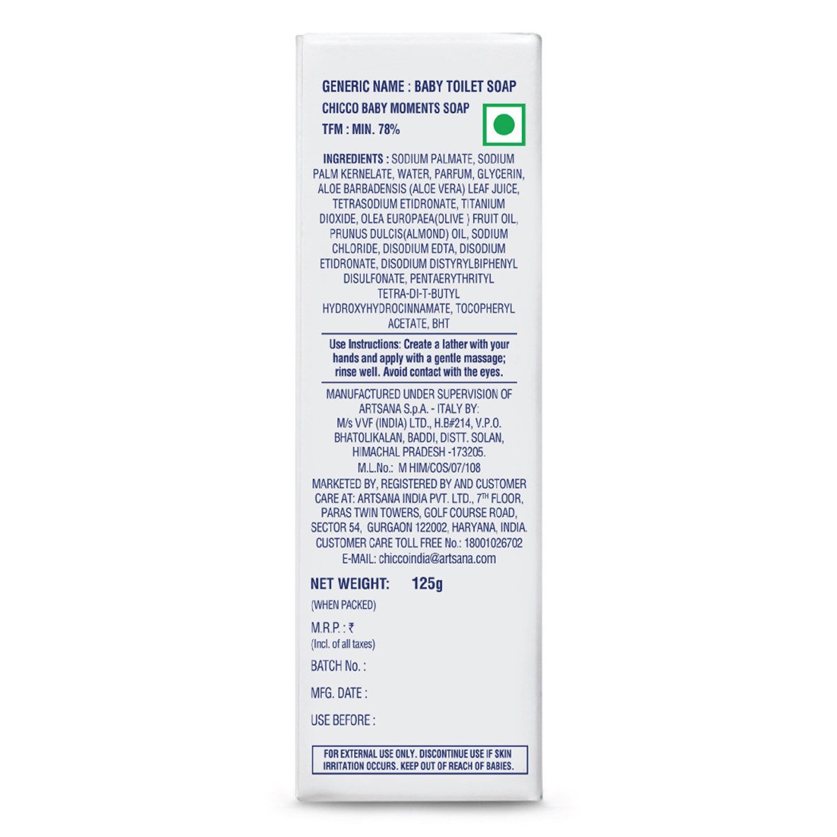 Chicco Baby Moments Soap, 125 gm, Pack of 1 Chicco Baby Moments Soap, 125 gm, Pack of 1