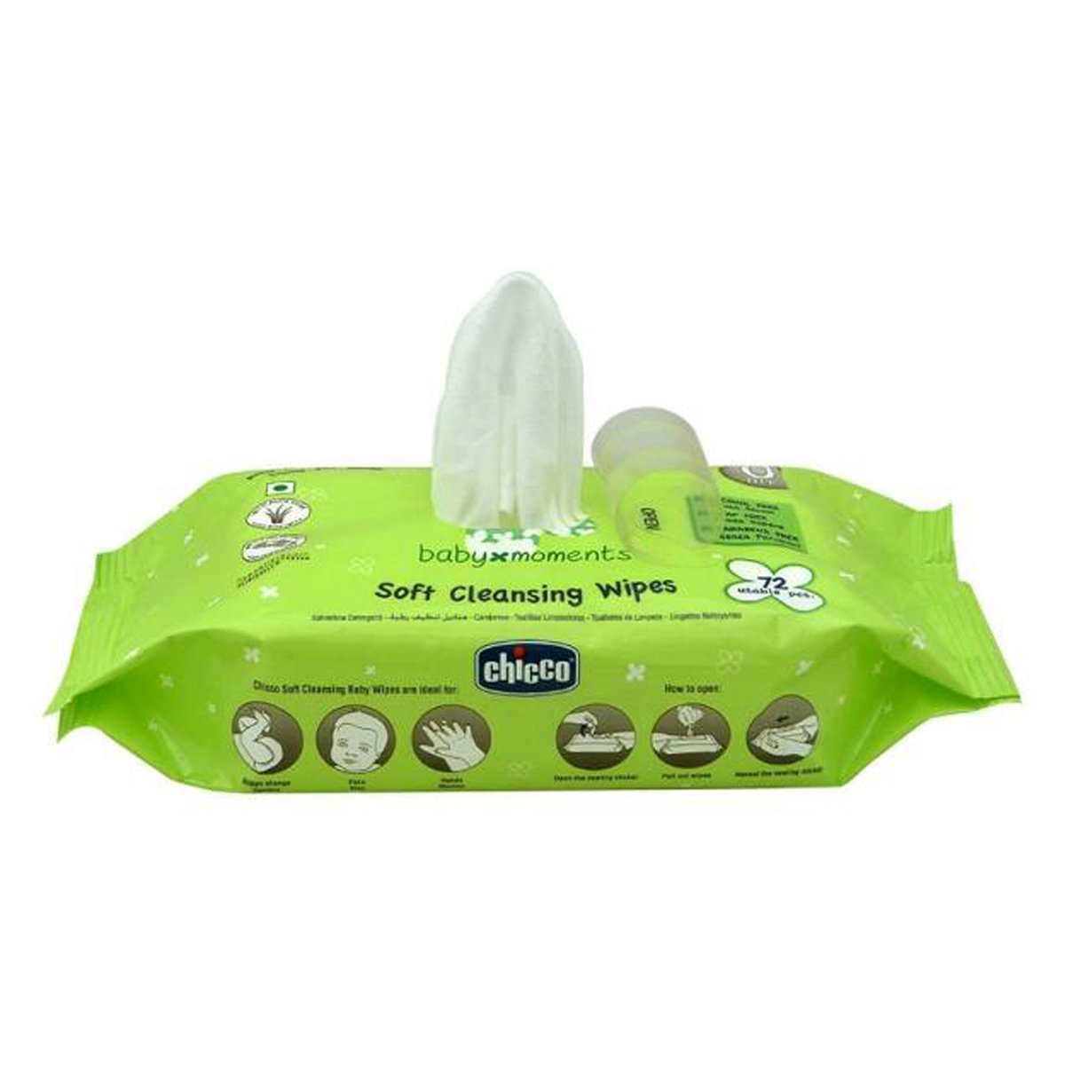 Chicco Baby Moments Soft Cleansing Wipes, 72 Count, Pack of 1 Chicco Baby Moments Soft Cleansing Wipes, 72 Count, Pack of 1